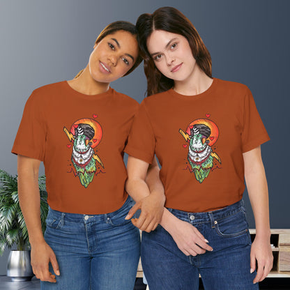 Bride of Frankenstein Lovebird, Hand-Drawn & Hand-Colored Tee