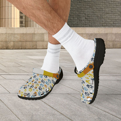 Aromantic Asexual Pride Paw Print Clogs