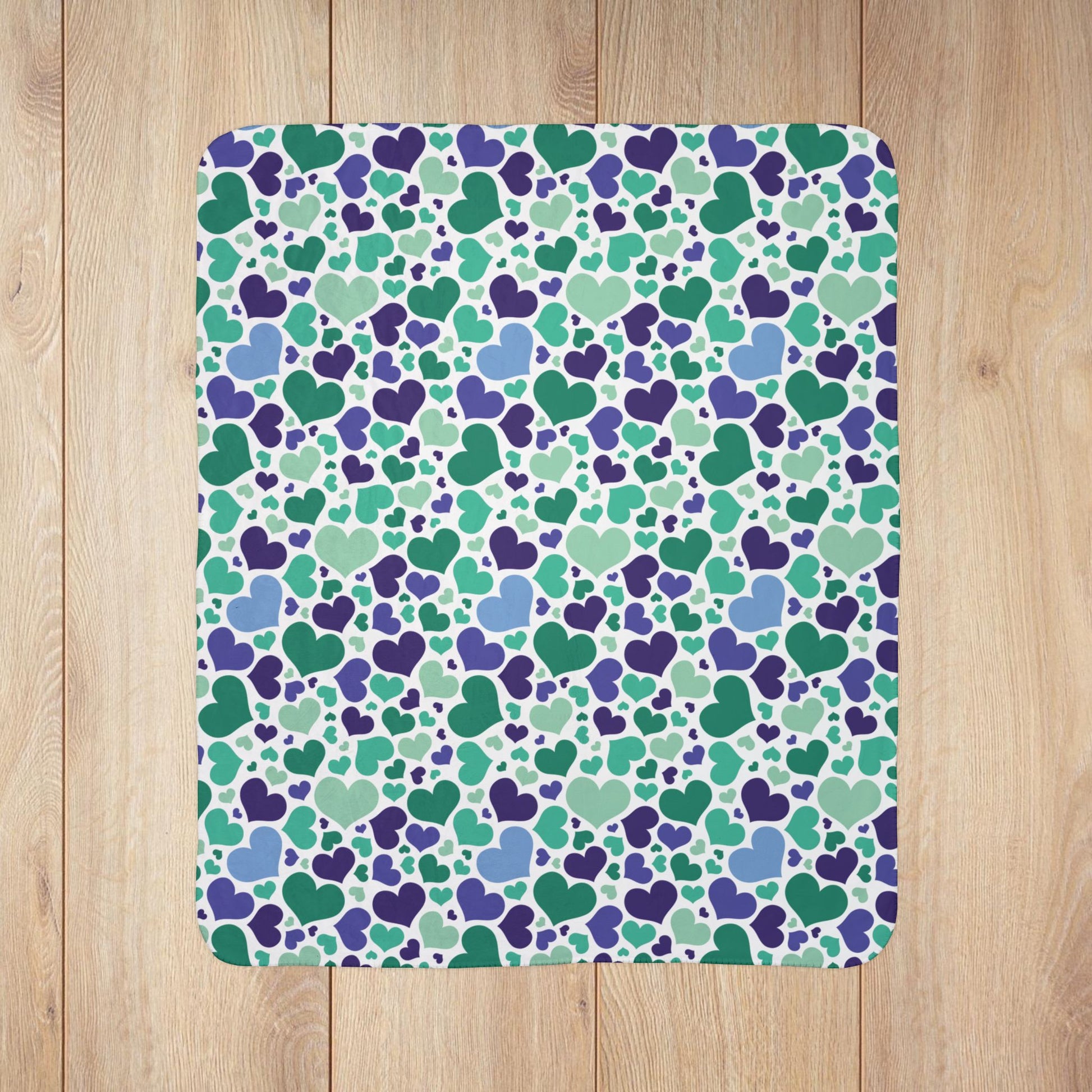 Gay Men Pride Valentine’s Day Hearts Fleece Sherpa Blanket