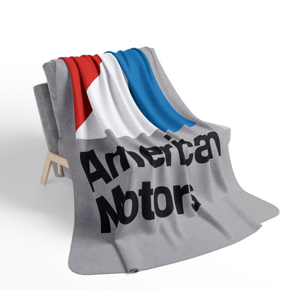 AMC Logo Grey Fleece Sherpa Blanket