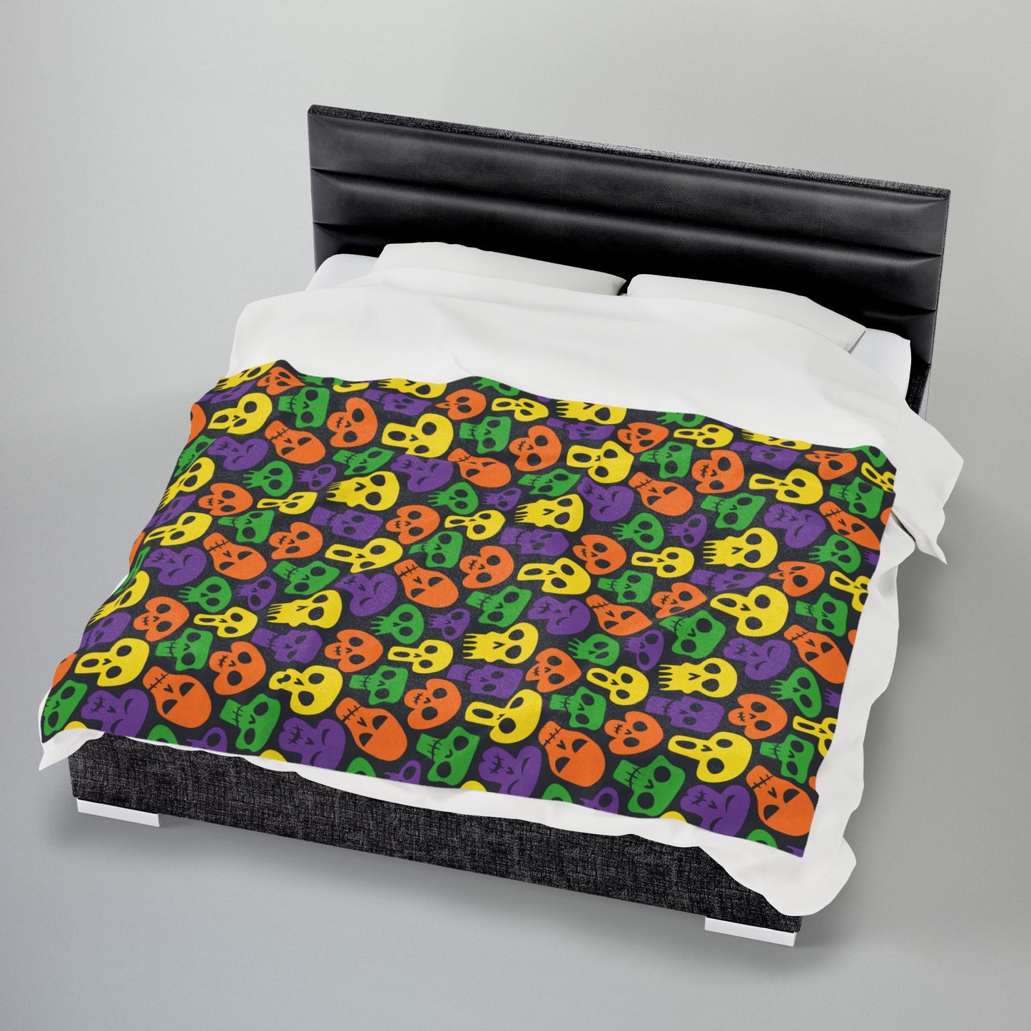 Halloween Skulls Velveteen Plush Blanket