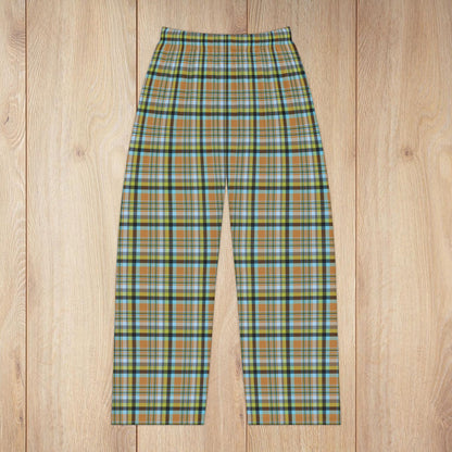 Women’s Brown, Green & Blue Mason OH Plaid Pajama Pants