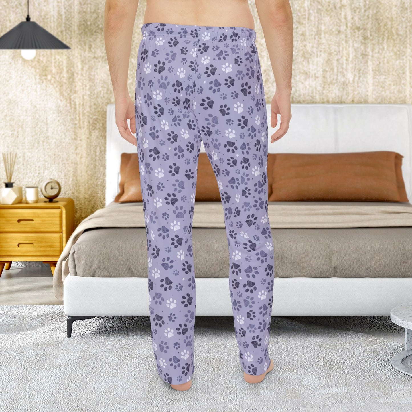 Men’s Lavender Paw Prints Pajama Pants