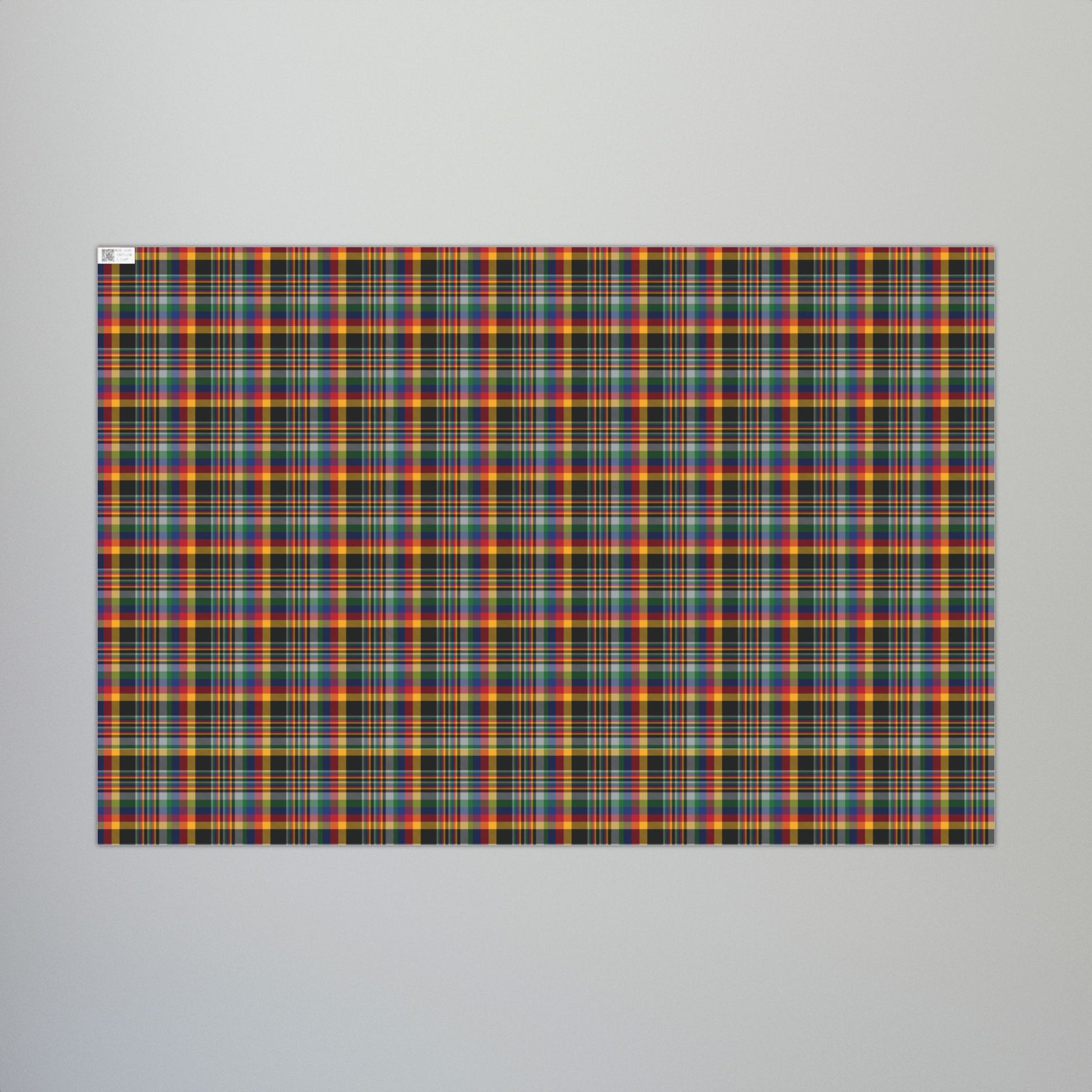 Christmas Black & Gold Pittsburgh PA Plaid Gift Wrapping Paper Roll