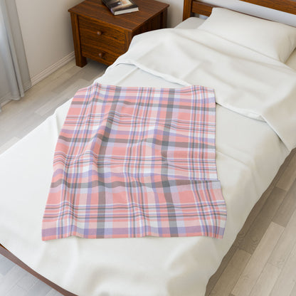 Cupioromantic Pride Plaid Velveteen Plush Blanket