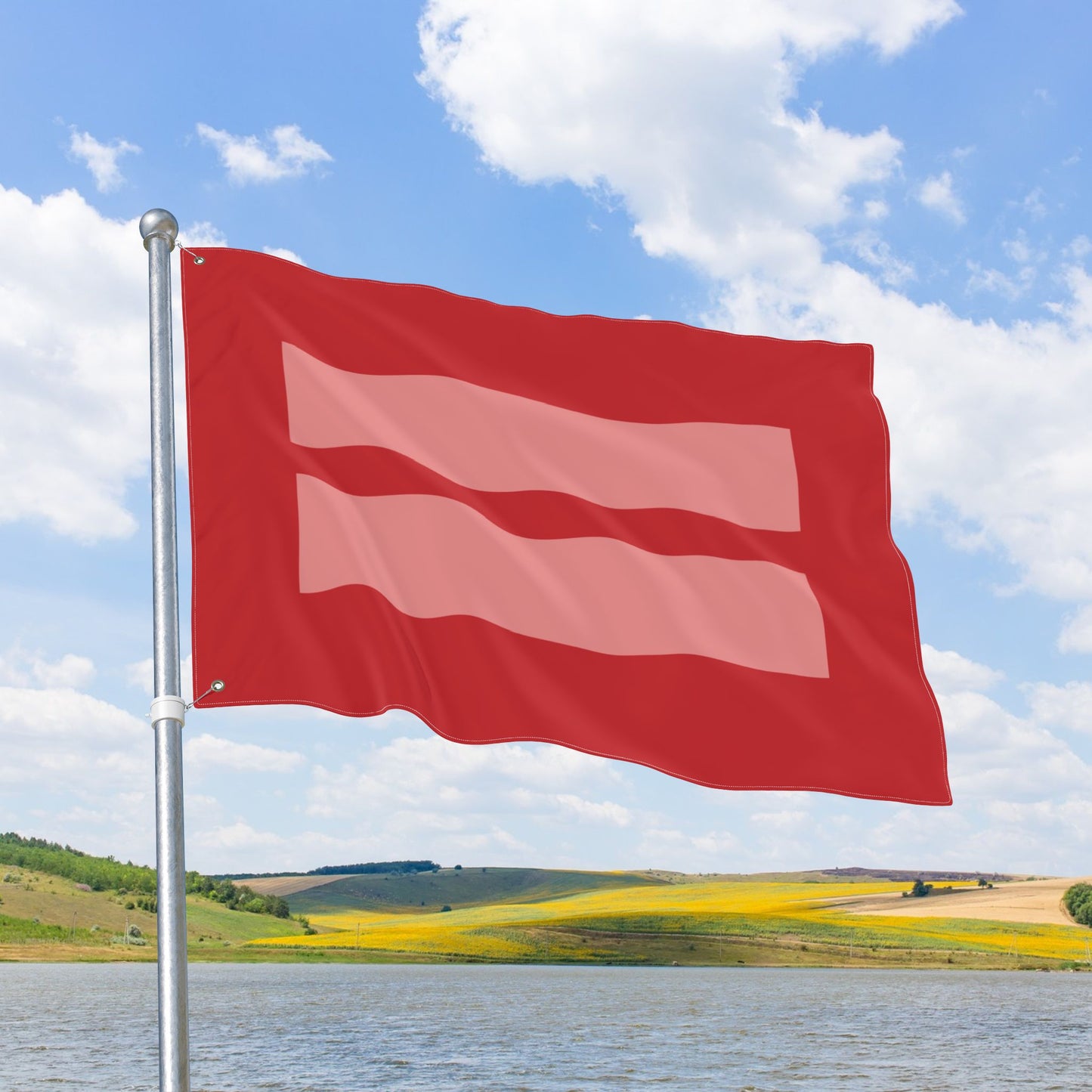 Human Rights & Equality Red Flag with Grommets