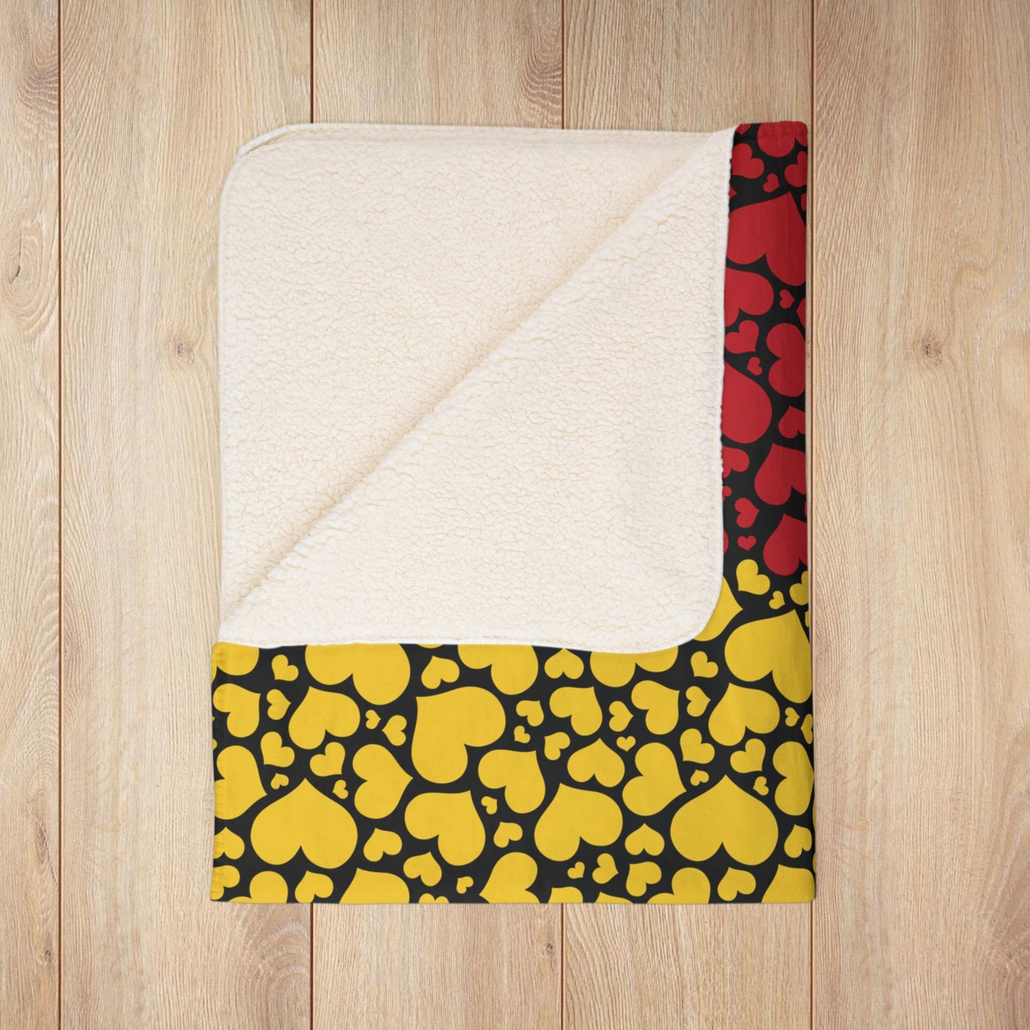 Guinea Flag Hearts Fleece Sherpa Blanket