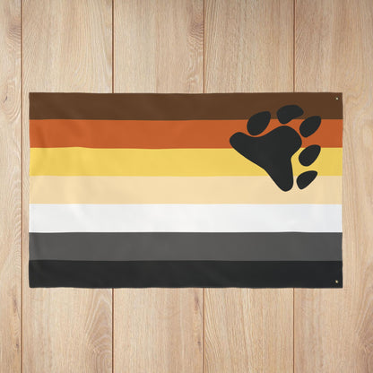 Bear with Paw Pride Double-Sided Flag with Grommets