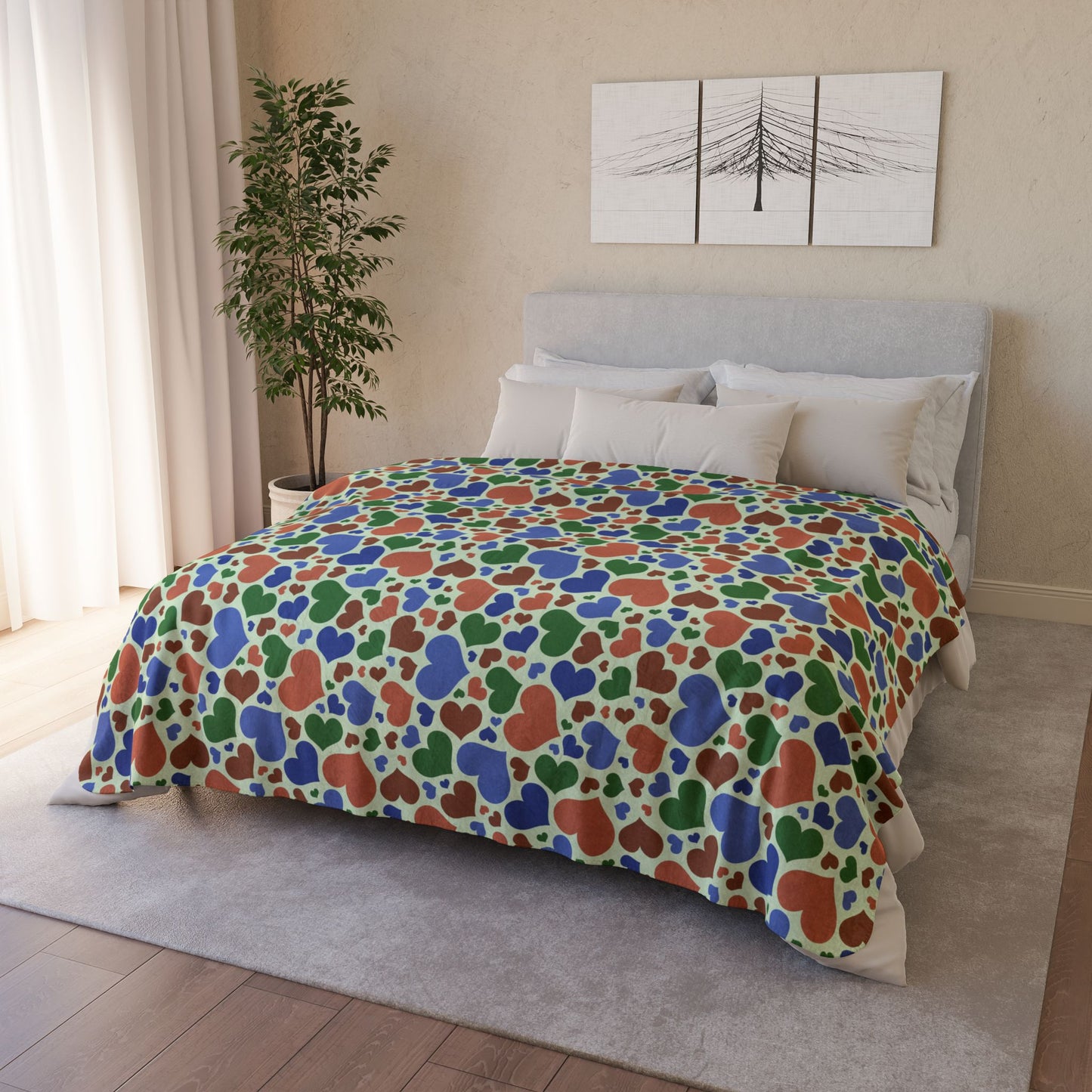 Sapiosexual Pride Hearts Fleece Sherpa Blanket