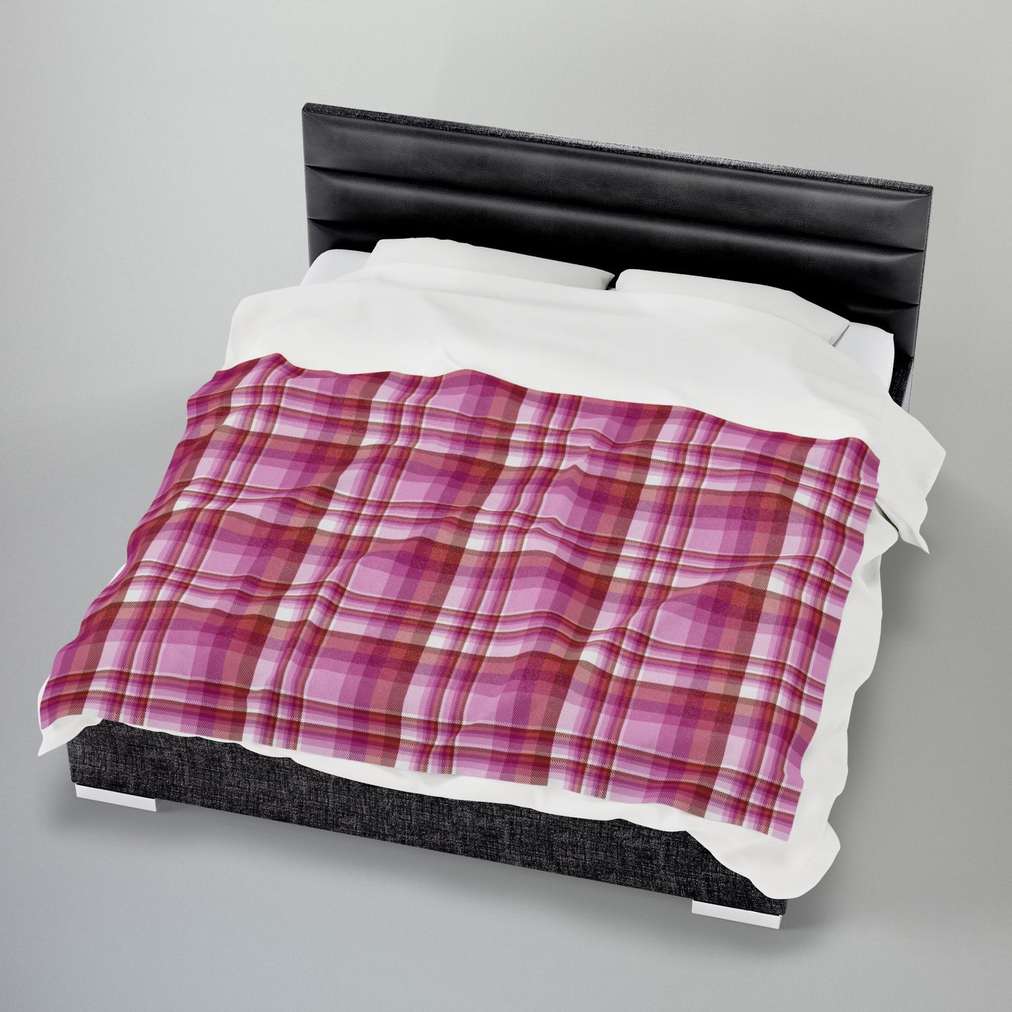 Lesbian Pink Pride Plaid Velveteen Plush Blanket