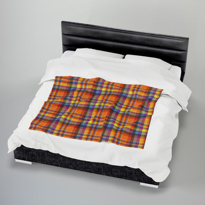 Halloween Plaid Velveteen Plush Blanket