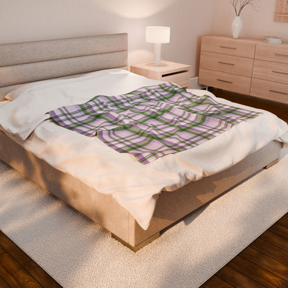 Genderqueer Pride Plaid Velveteen Plush Blanket