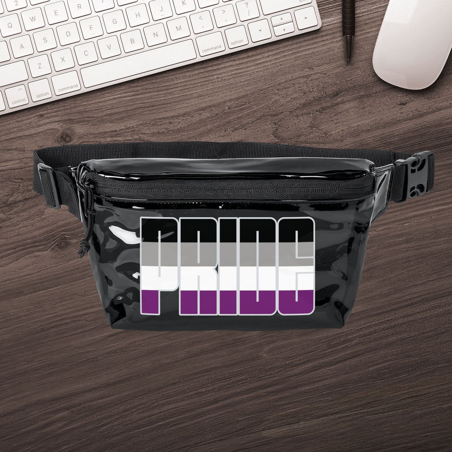 One size Black Smoke Black Cupioromantic Pride Clear Fanny Pack