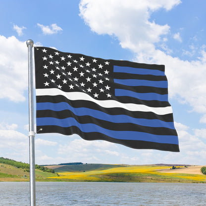 USA Thin White Line American Flag with Grommets