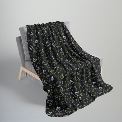 Agender Pride Halloween Fleece Sherpa Blanket
