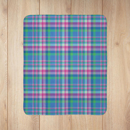 Polysexual Pride Plaid Fleece Sherpa Blanket