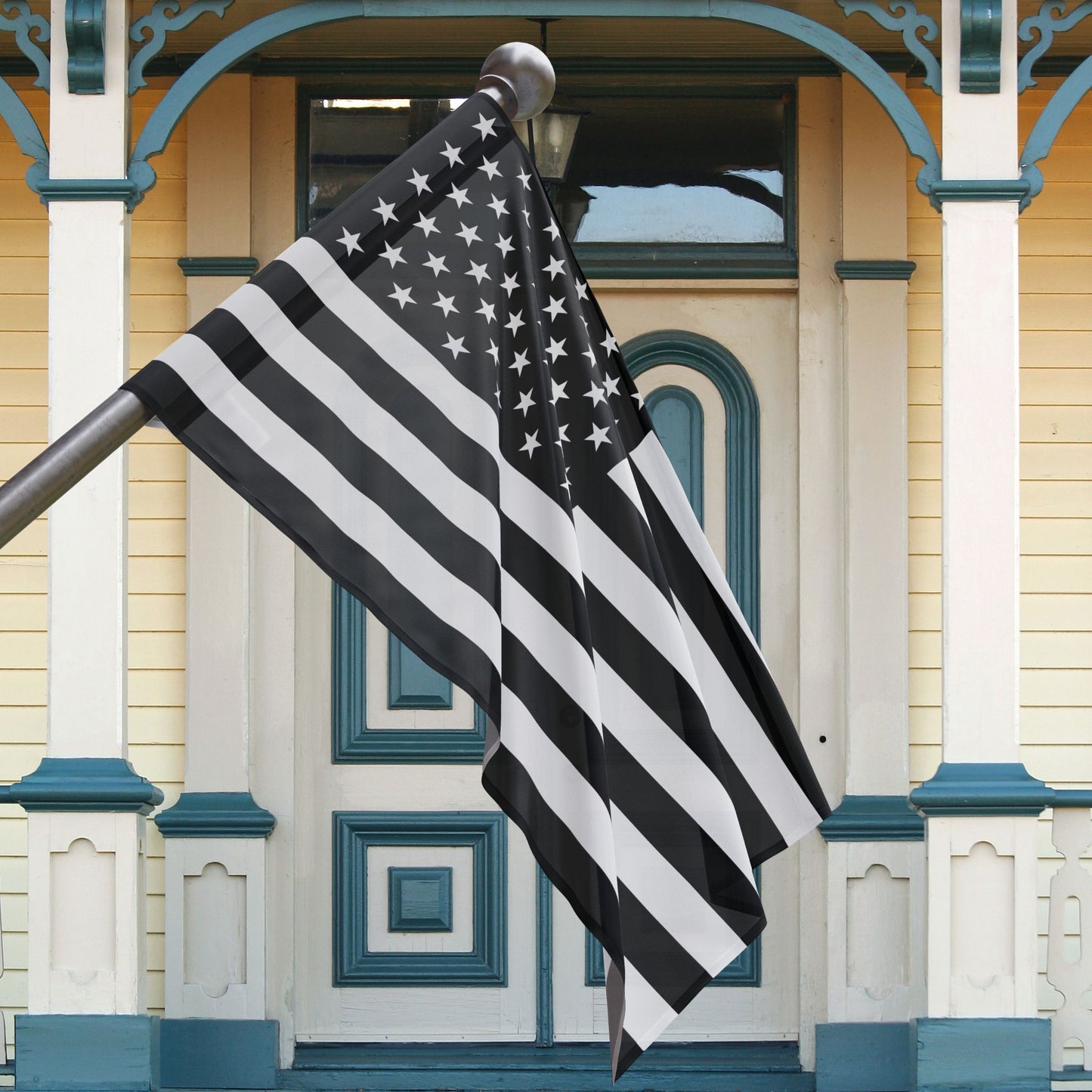 Black & White U.S.A. Flag