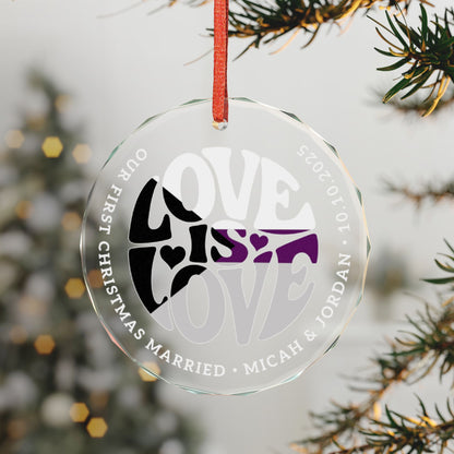 Custom Crystal Love is Love Demisexual Pride 3" Circle Ornament
