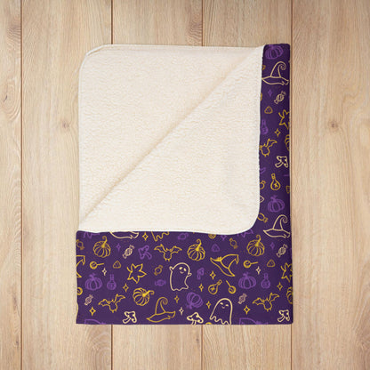 Intersex Pride Halloween Purple Fleece Sherpa Blanket