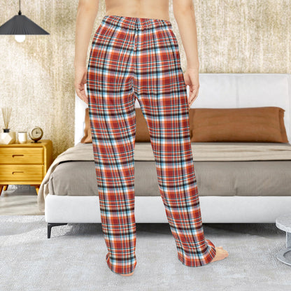 Women’s Red, Orange & Blue Sandusky OH Plaid Pajama Pants