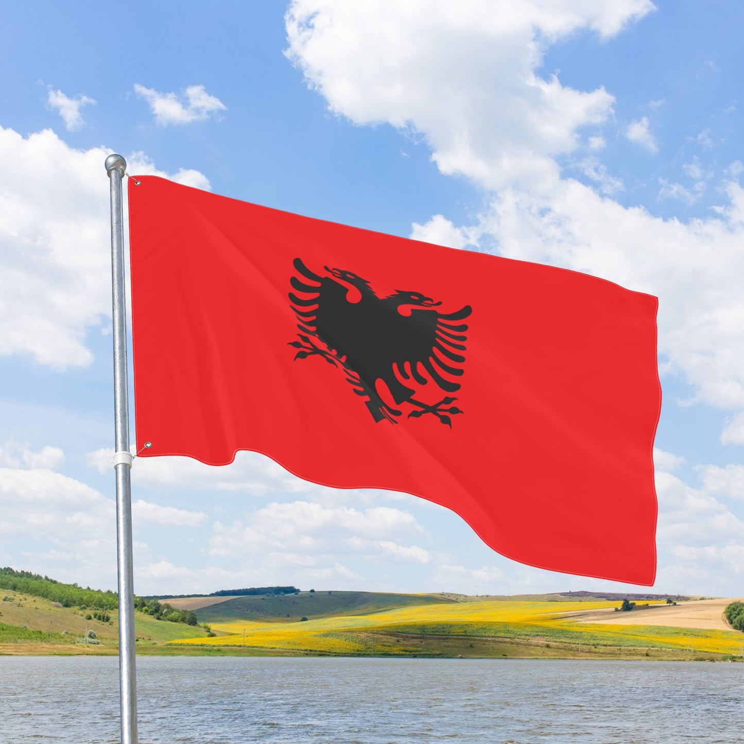 Albania Flag with Grommets