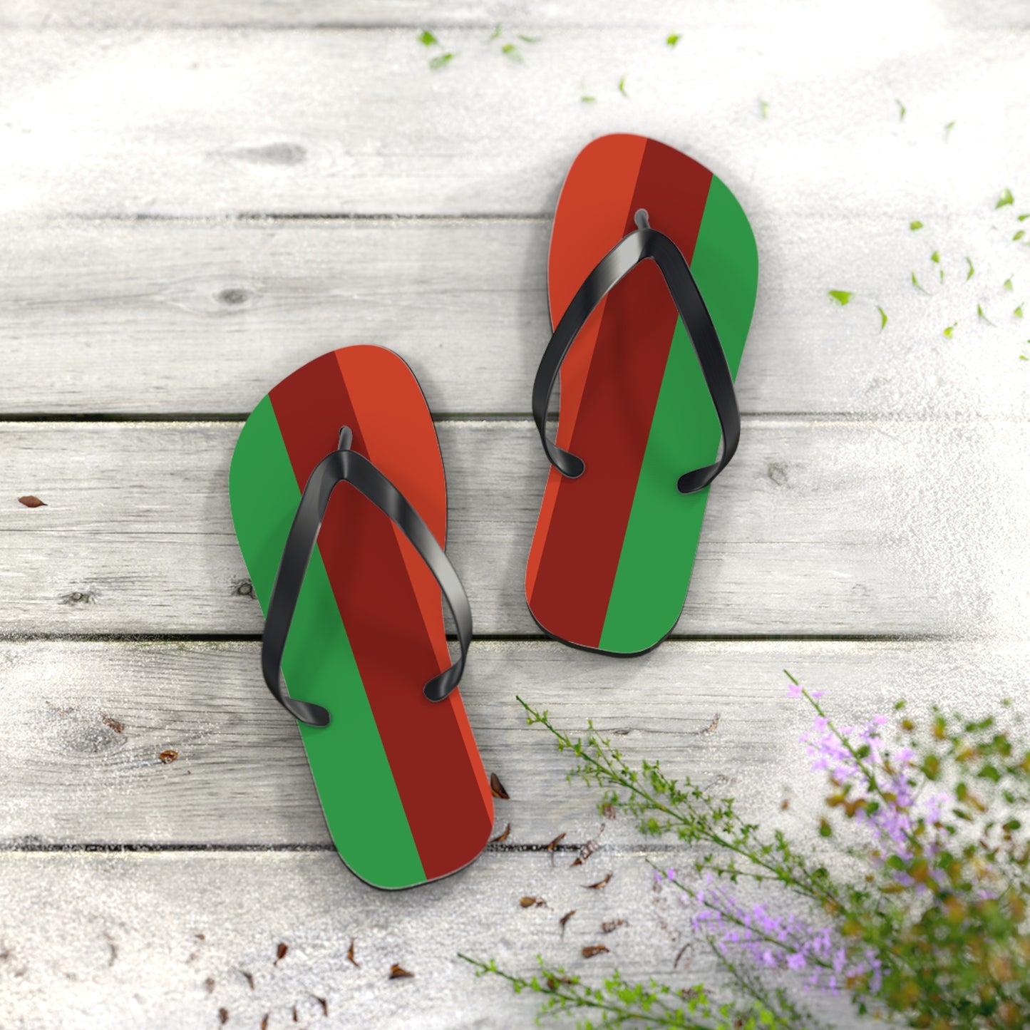M Black sole Ideromantic Pride Flip Flops