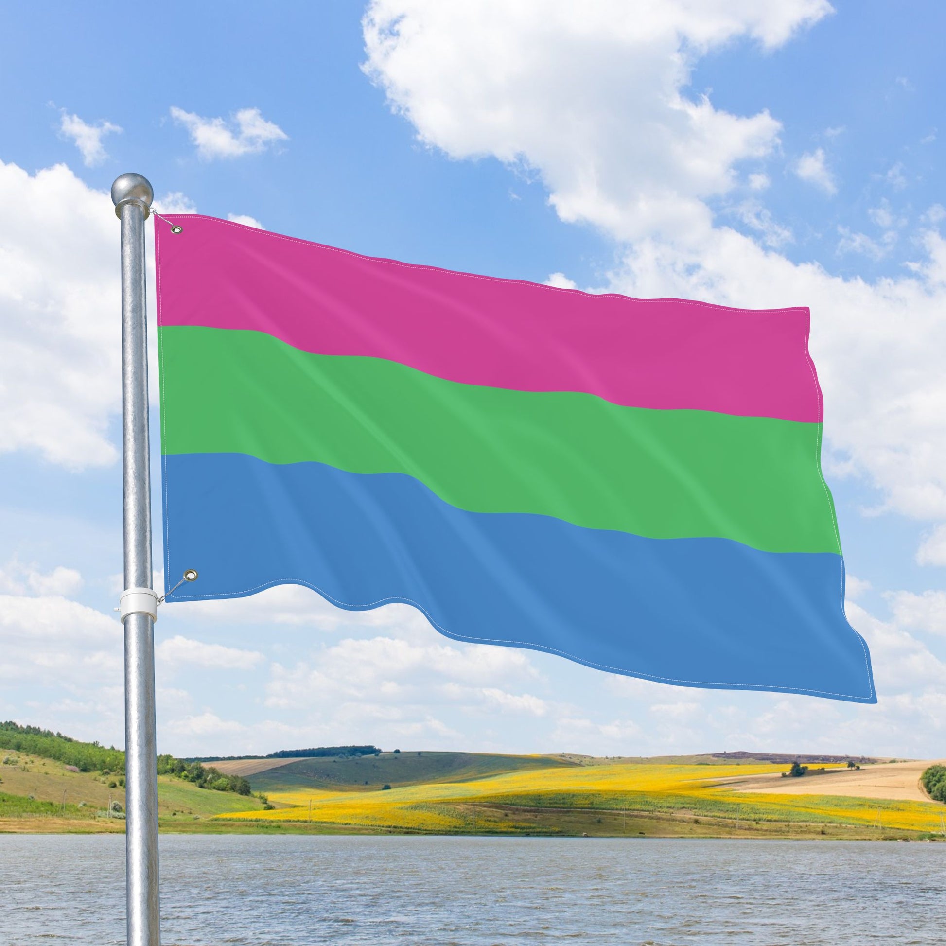 Polysexual Pride Flag with Grommets