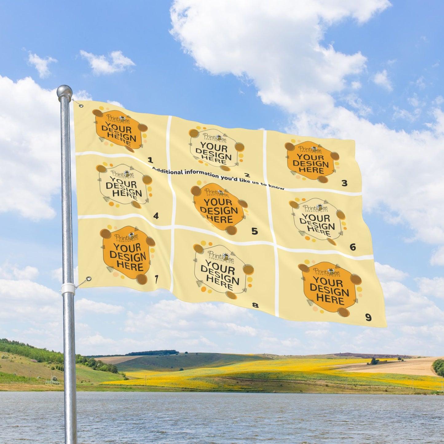 Custom 9 Flag Collage with Grommets