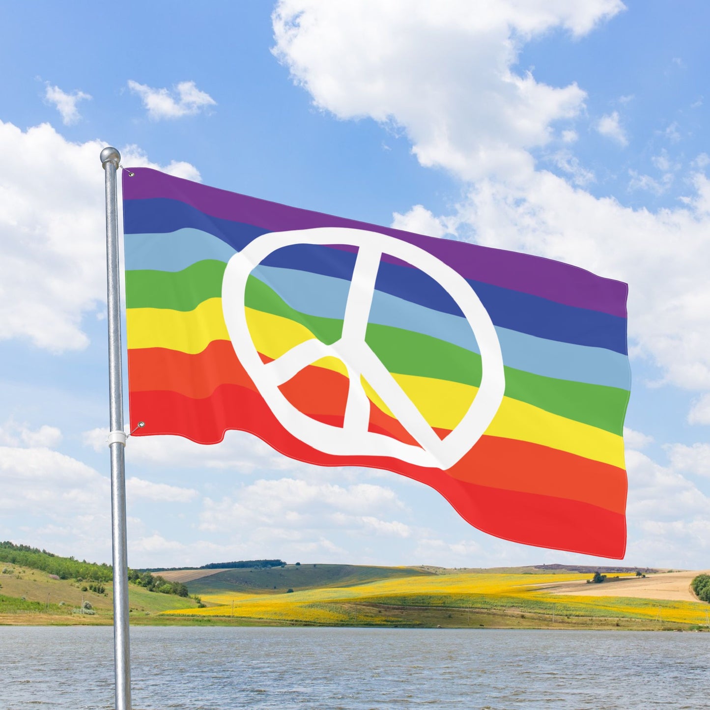 Peace Pride Flag with Grommets