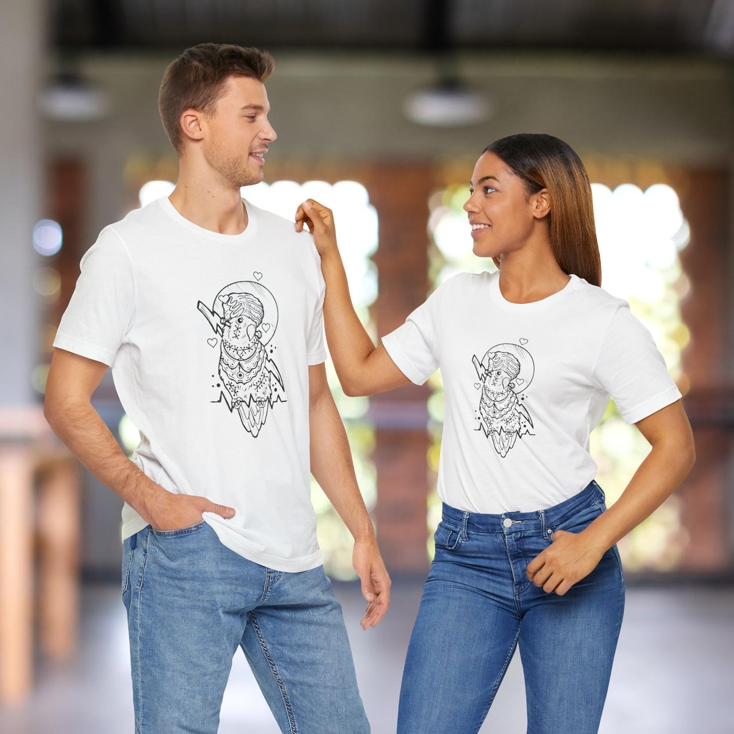 Bride of Frankenstein Lovebird, Line Art Tee