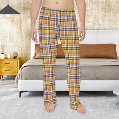 Men’s Orange, Yellow, Blue & Purple Doswell VA Plaid Pajama Pants
