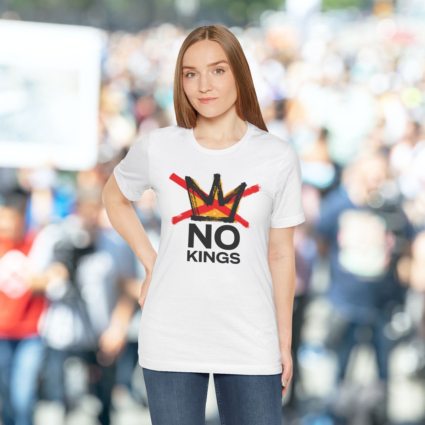 White No Kings Tee (FRONT graphic)