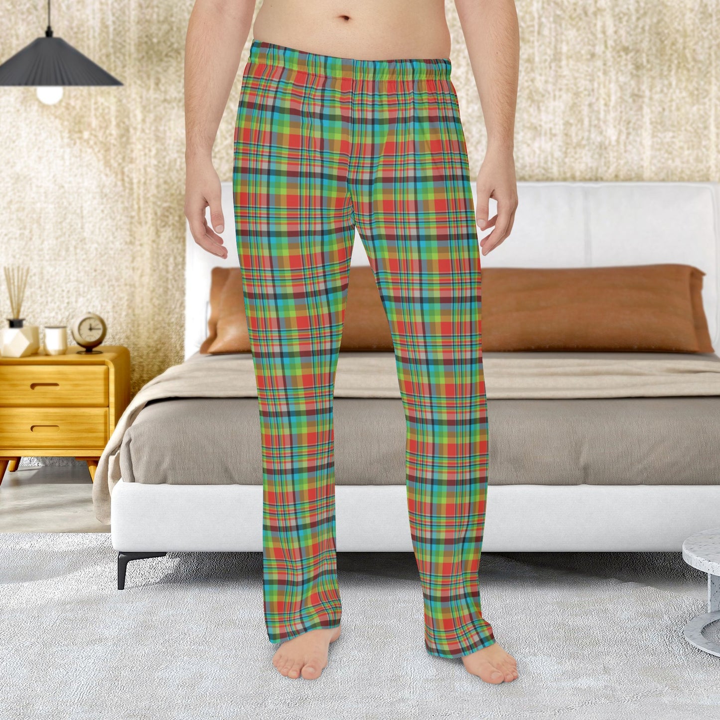 Men’s Red, Green & Blue Ohio Plaid Pajama Pants