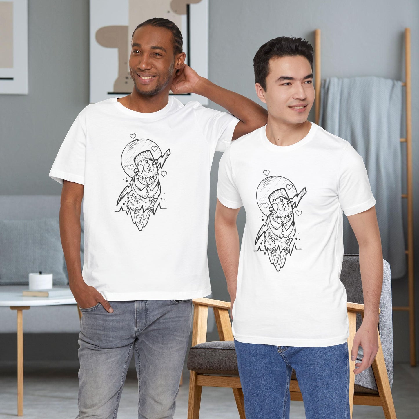 Frankenstein Lovebird, Line Art Tee