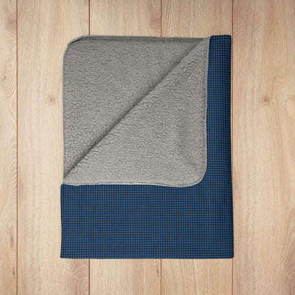 Royal Blue Buffalo Plaid Gingham Fleece Sherpa Blanket