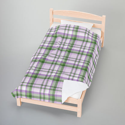 Genderqueer Pride Plaid Velveteen Plush Blanket
