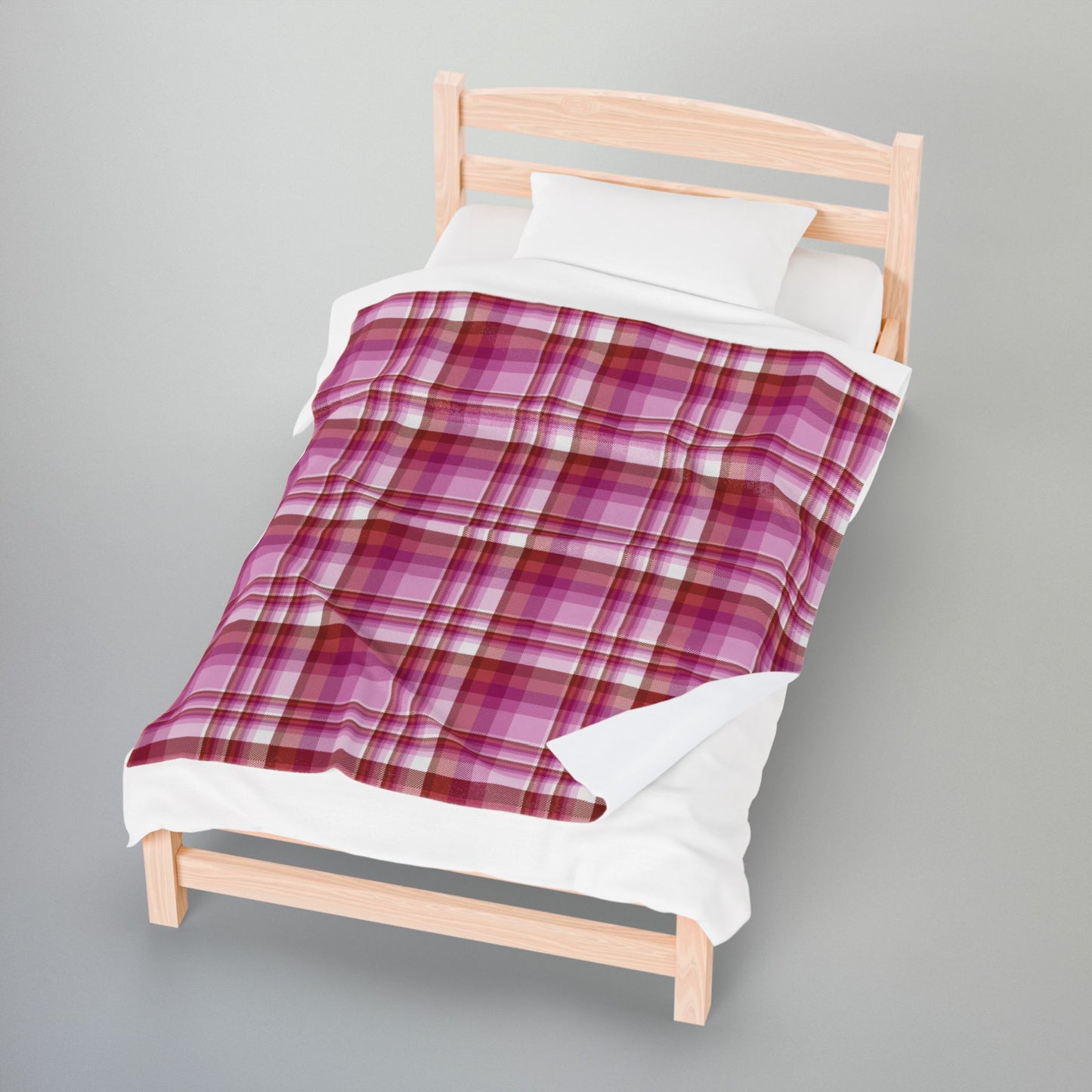 Lesbian Pink Pride Plaid Velveteen Plush Blanket