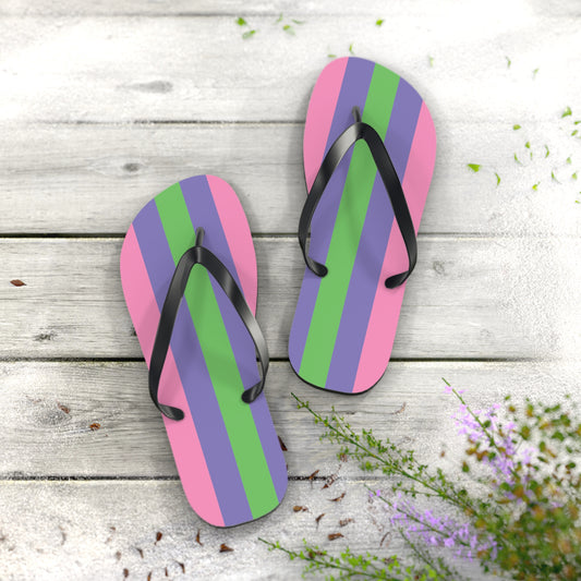 XL Black sole Trigender Pride Flip Flops