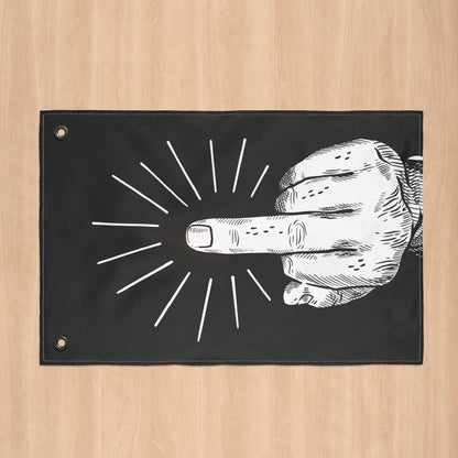 Middle Finger Flip-Off Flag, with Left or Right Side Grommets