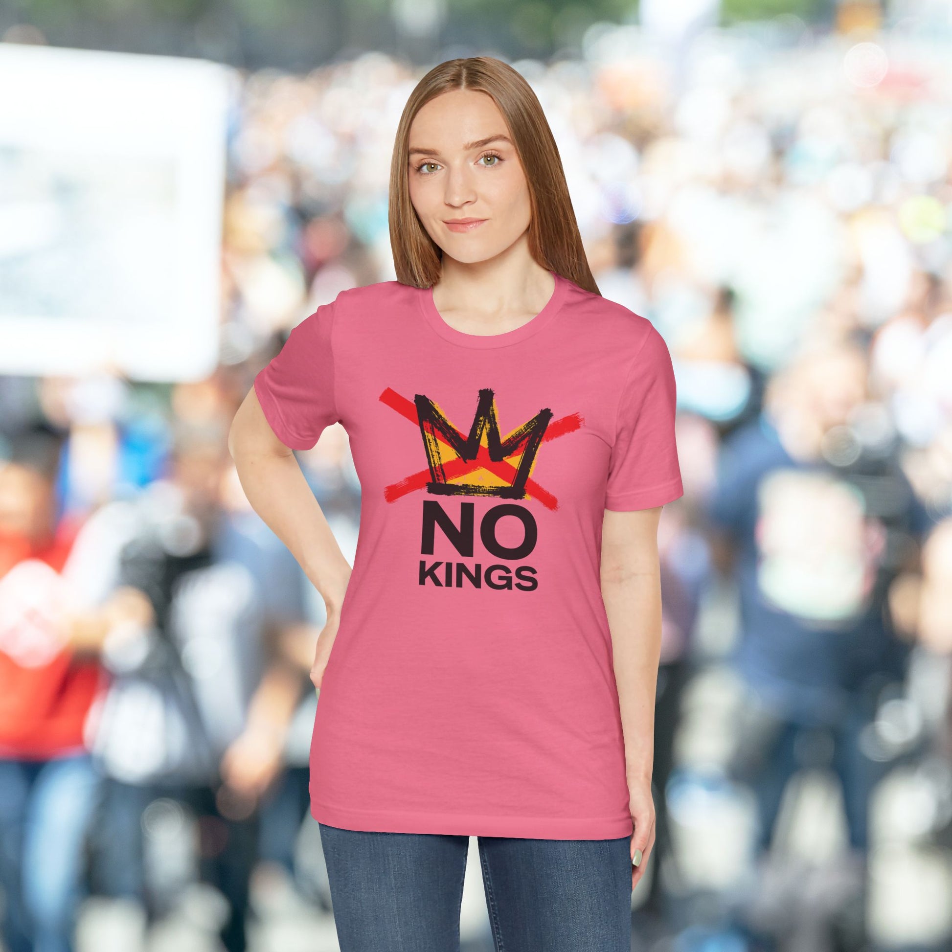Charity Pink No Kings Tee (FRONT graphic)