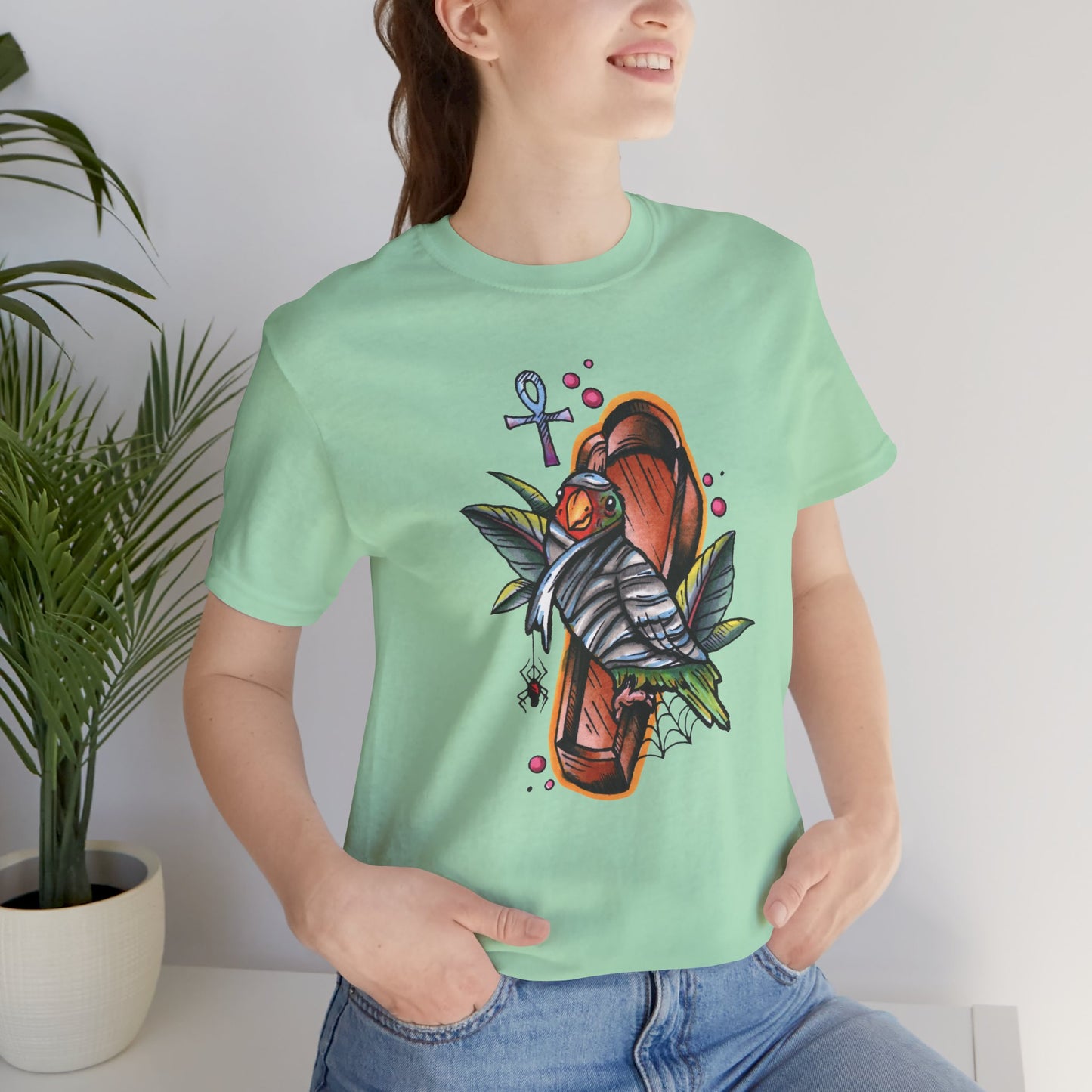 Mummy Lovebird Hand-Drawn & Hand-Colored Tee