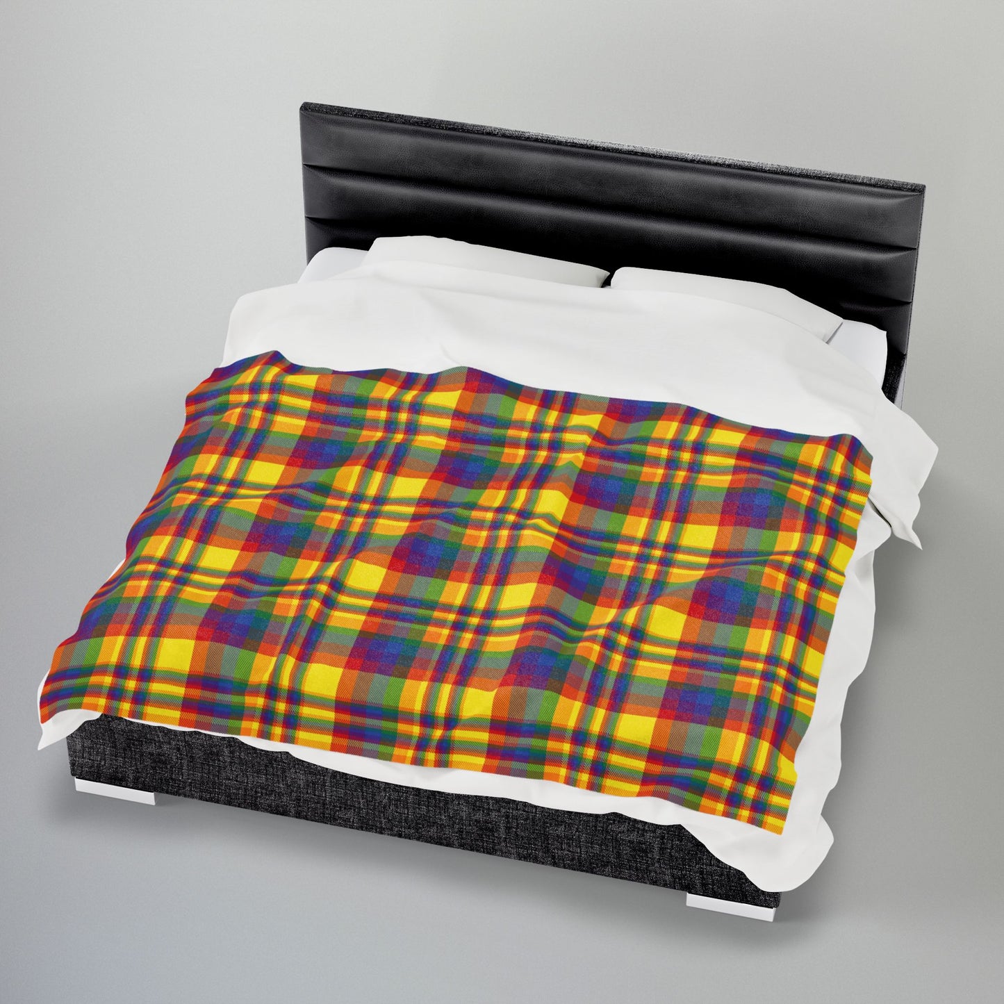 Rainbow Pride Plaid Velveteen Plush Blanket