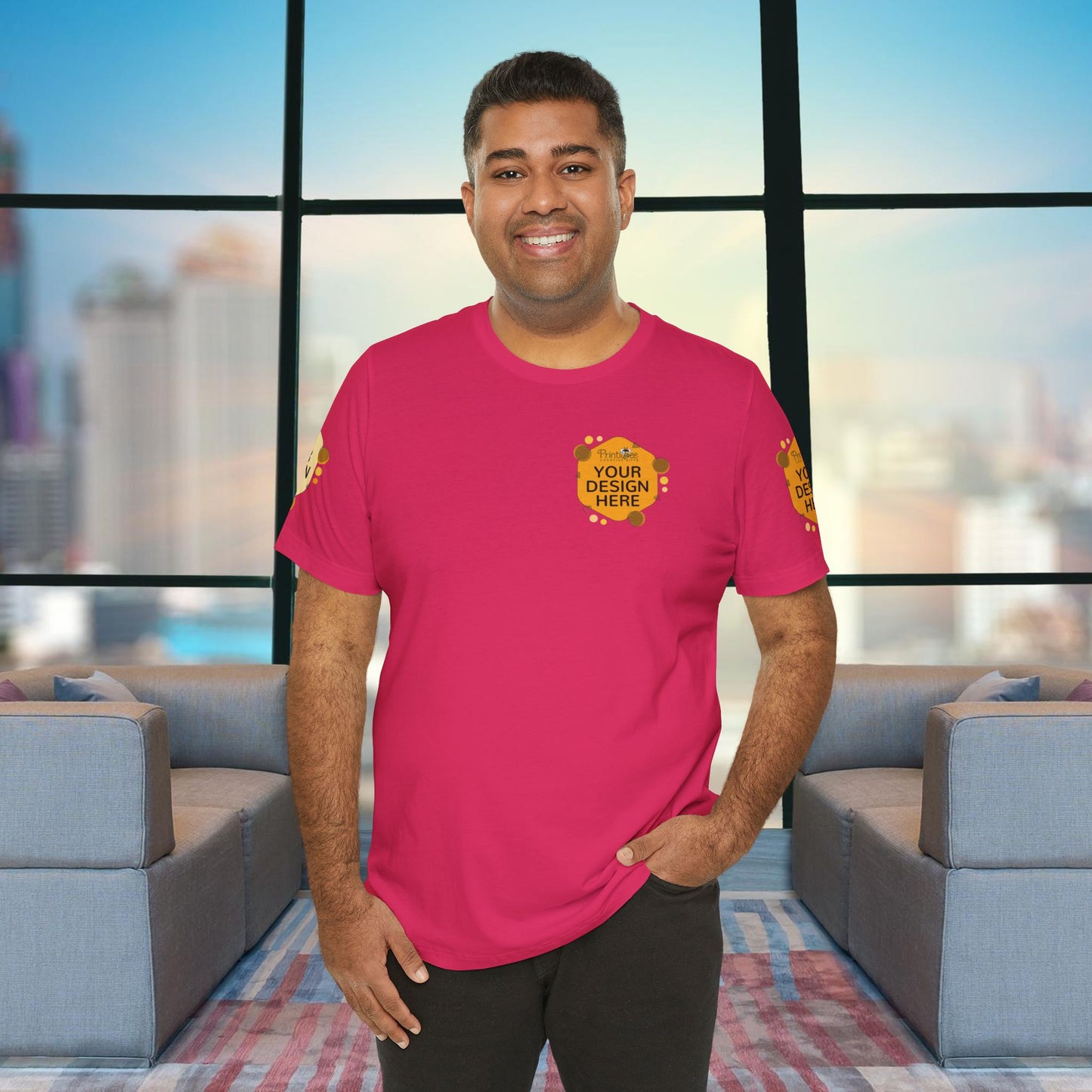 Fuchsia Custom Pink & Purple Tees for BELLA+CANVAS® 3001