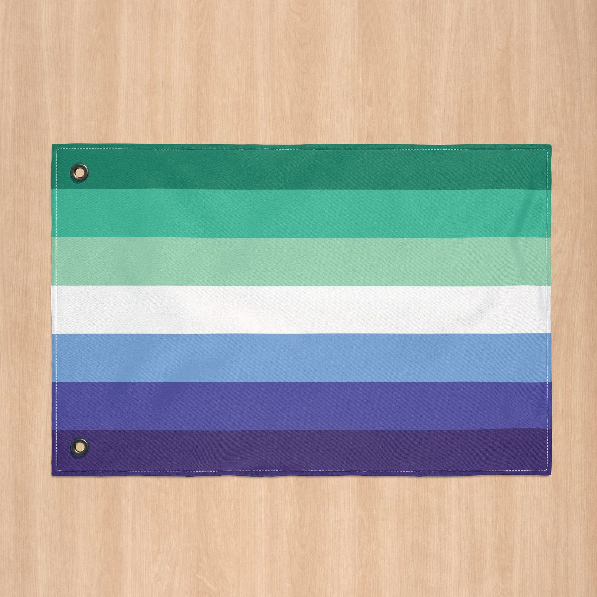 Gay Men Trans-Inclusive 7-Stripe Pride Flag with Grommets