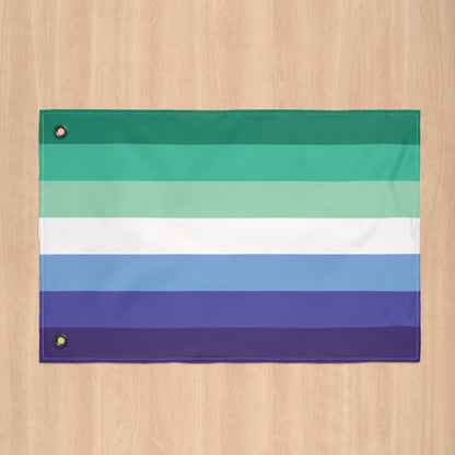 Gay Men Trans-Inclusive 7-Stripe Pride Flag with Grommets