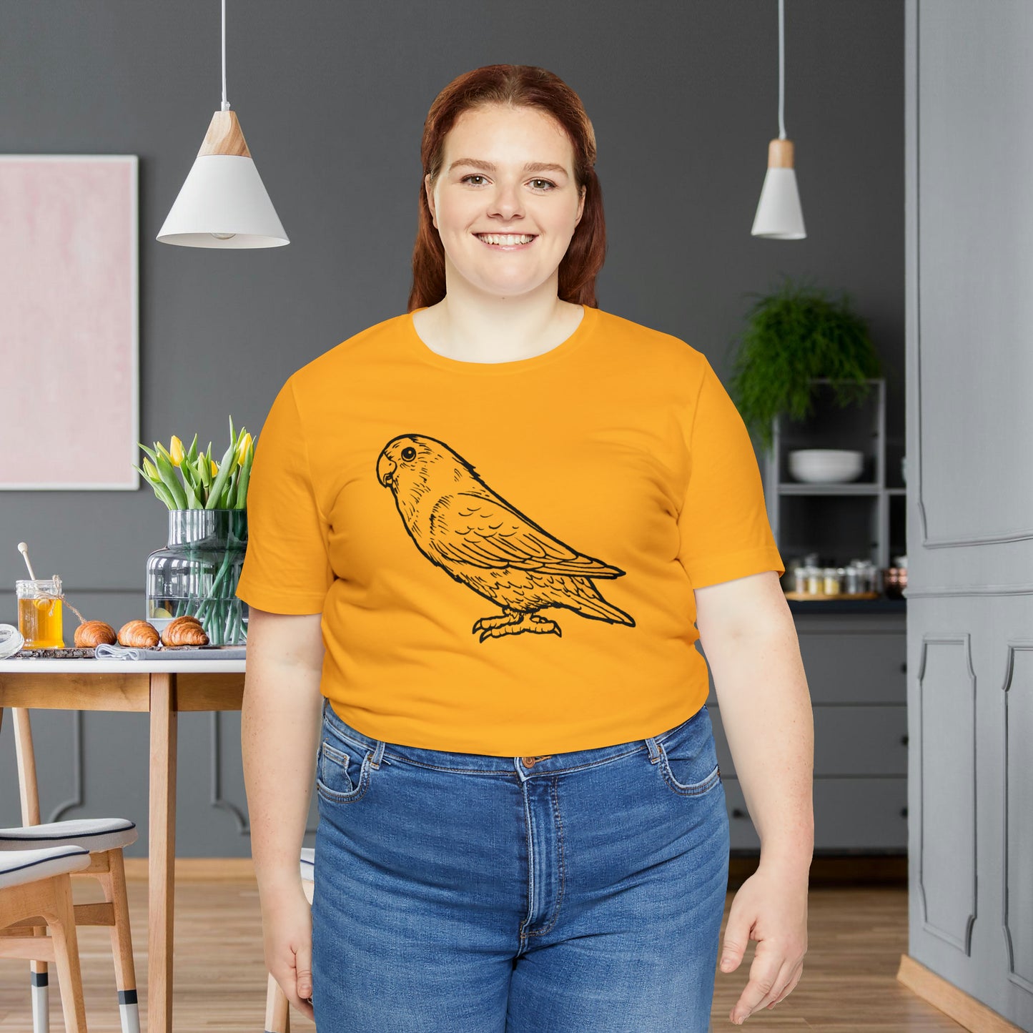 Holly Girl, Tee-shirt Lovebird Line Art