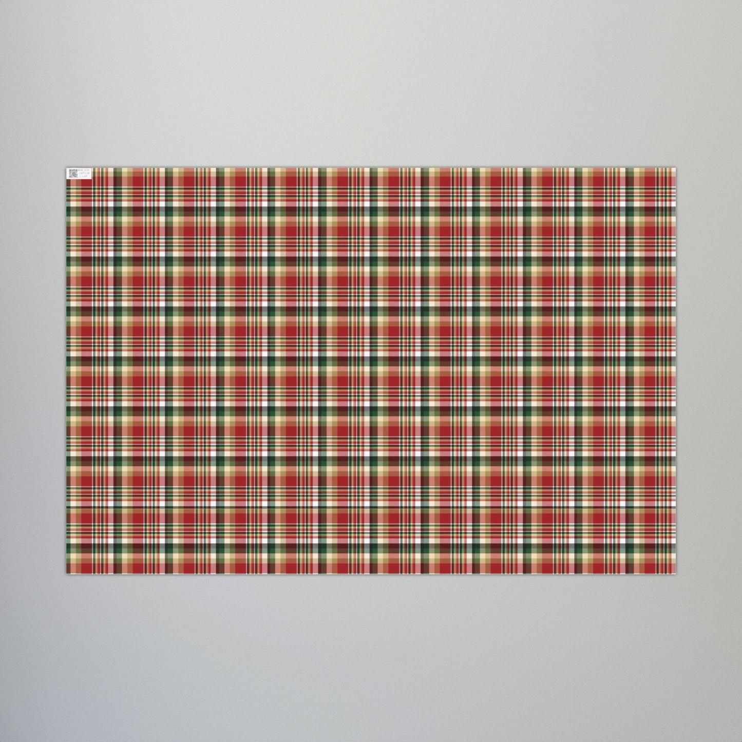 Christmas Red & Gold San Francisco CA Plaid Gift Wrapping Paper Roll