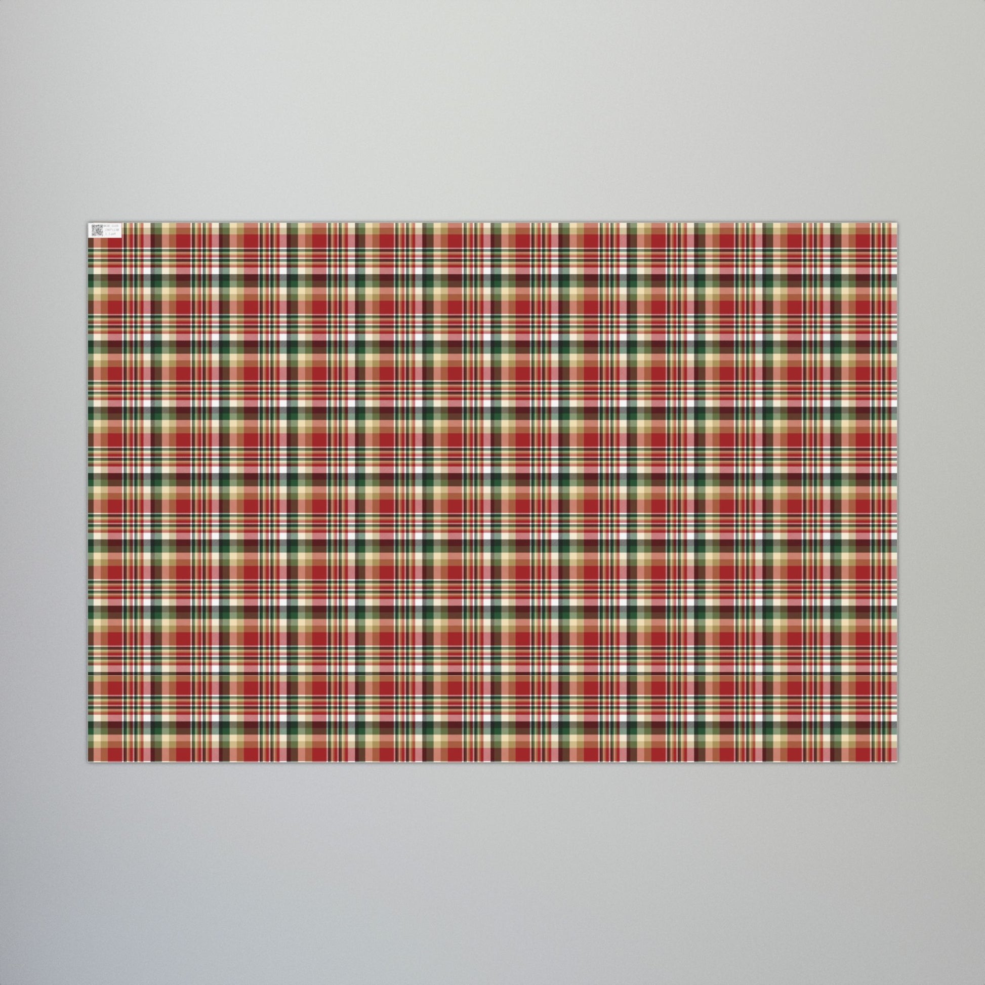 Christmas Red & Gold San Francisco CA Plaid Gift Wrapping Paper Roll