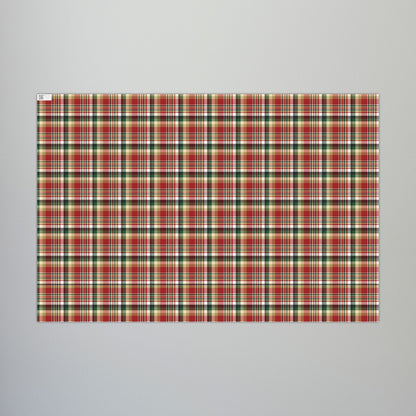 Christmas Red & Gold San Francisco CA Plaid Gift Wrapping Paper Roll