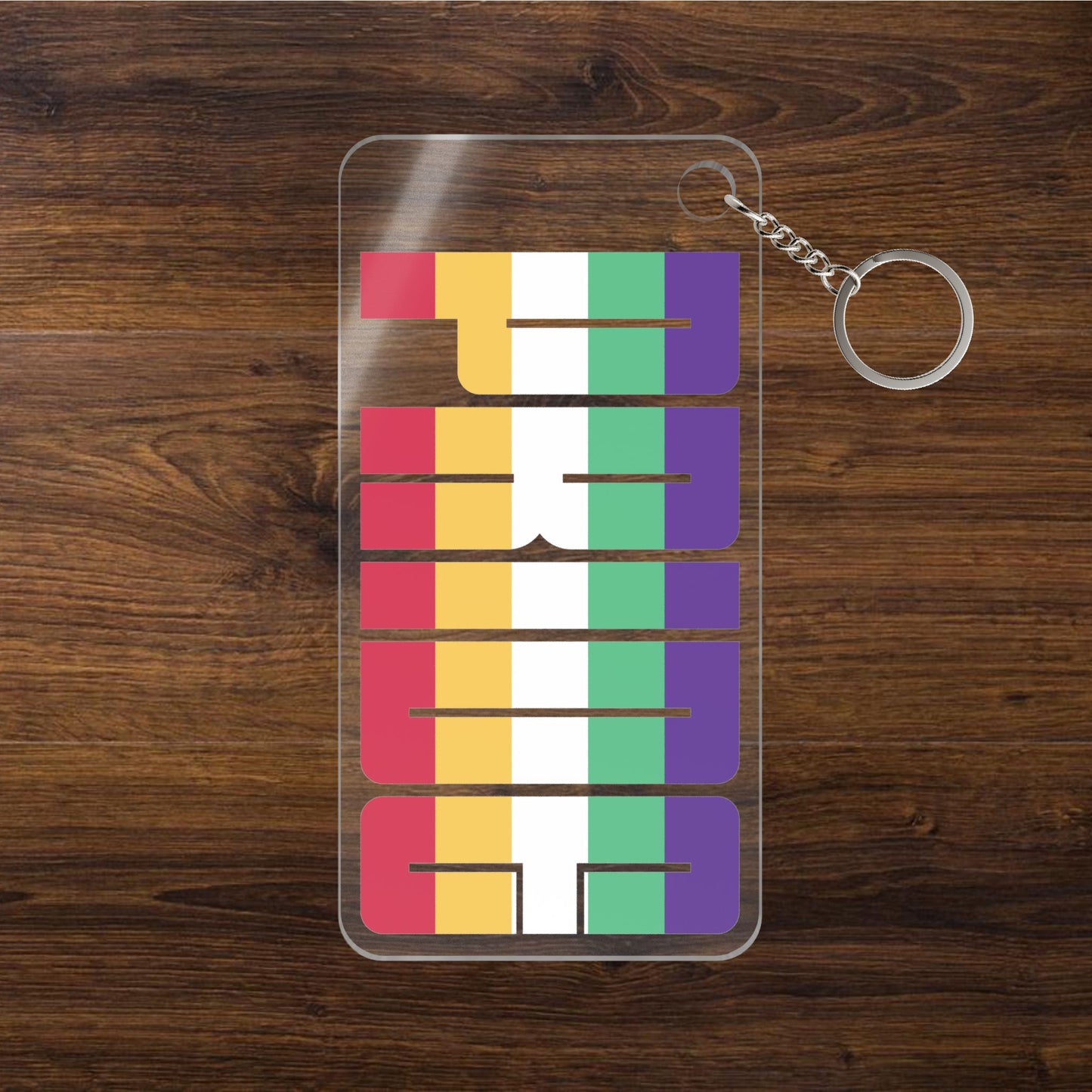 1.58'' x 3.15'' Transparent Neurodivergent Pride Keychains